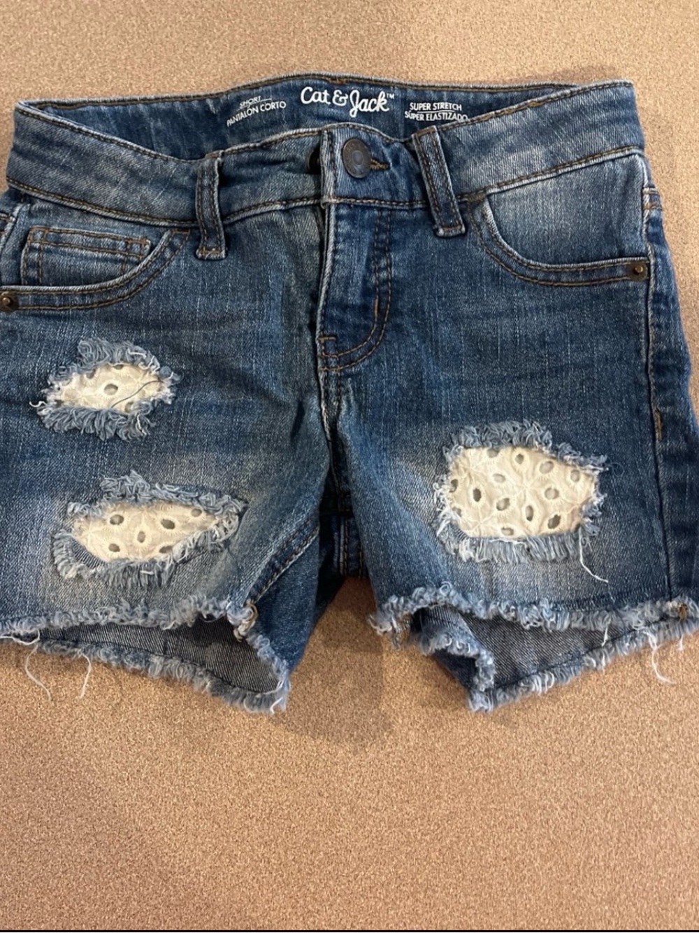 Cat & Jack Girls Distressed Denim Shorts size 7/8